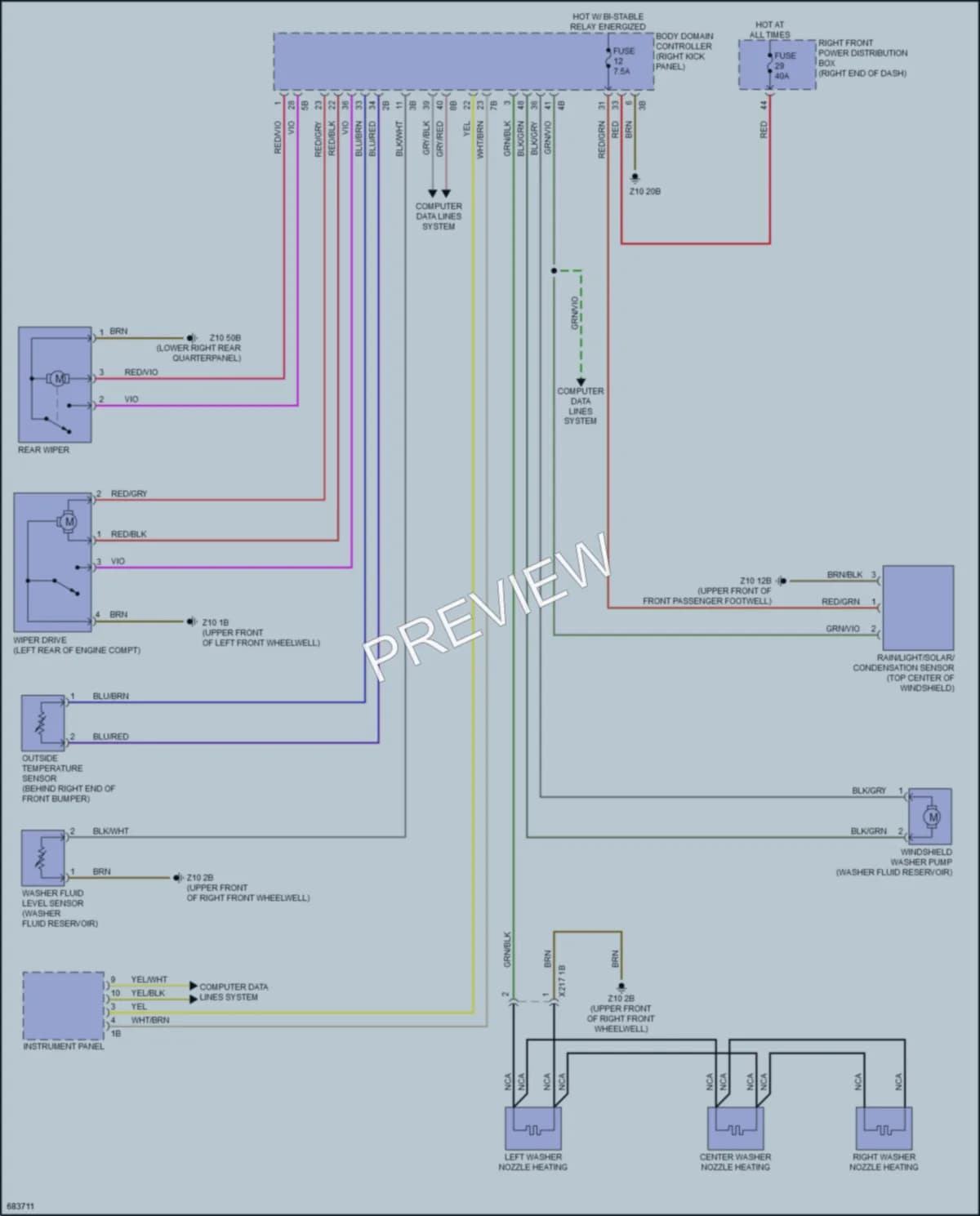 2019 BMW X4 Wiper Washer wiring diagram preview