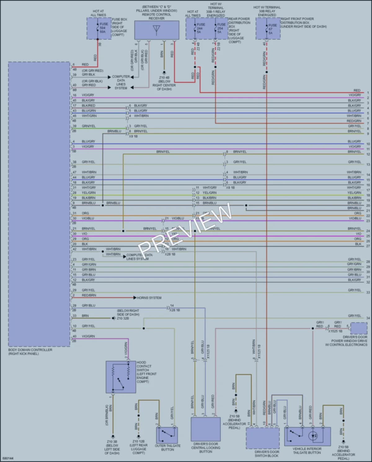 2019 BMW X5 Power Door Locks wiring diagram preview