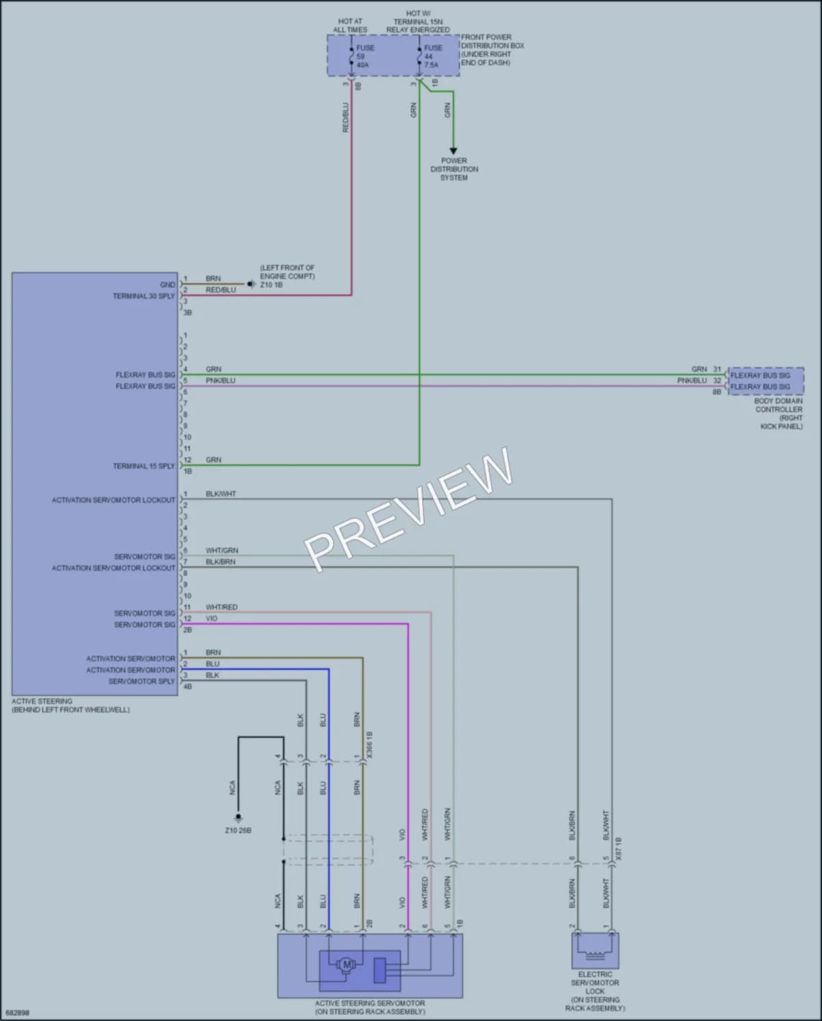 2019 BMW X6 Electronic Power Steering wiring diagram preview