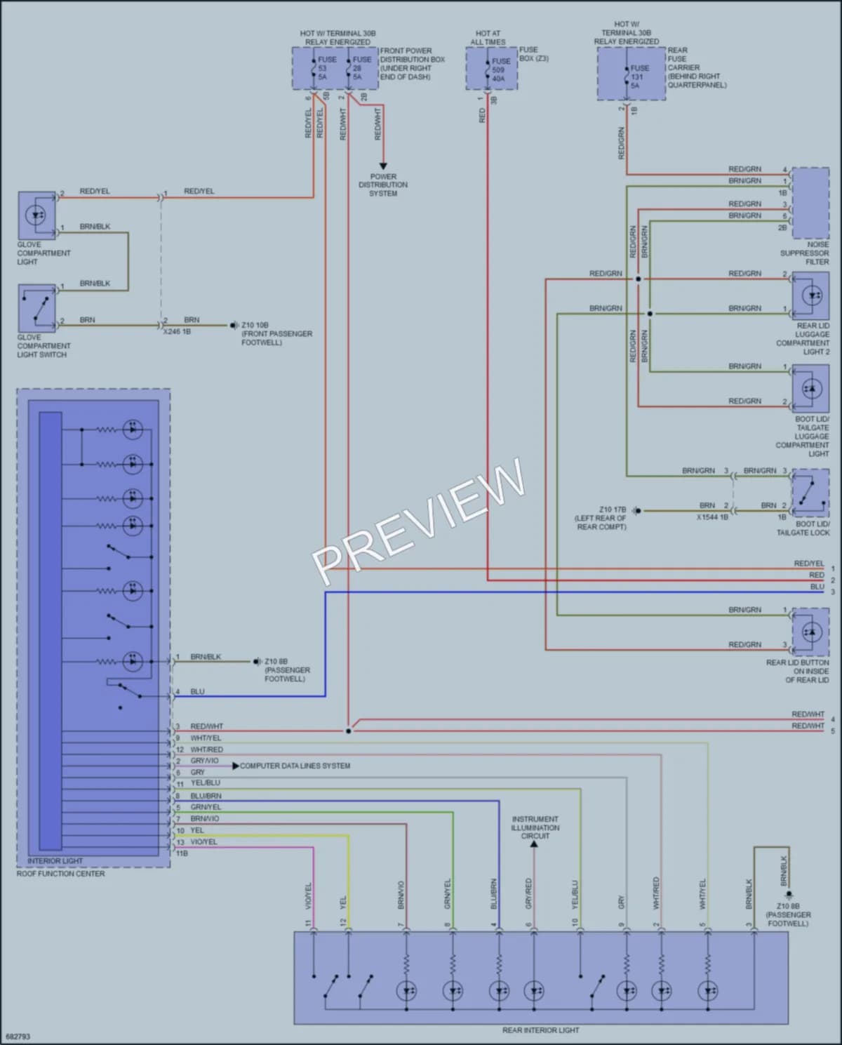2019 BMW X6 Interior Lights wiring diagram preview