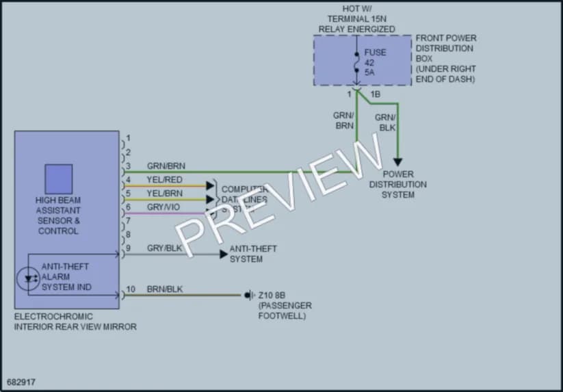 2019 BMW X6 Power Mirrors wiring diagram preview