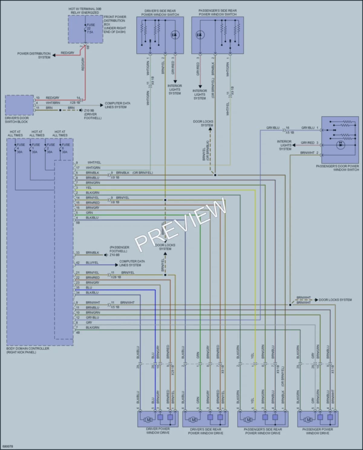 2019 BMW X6 Power Windows wiring diagram preview