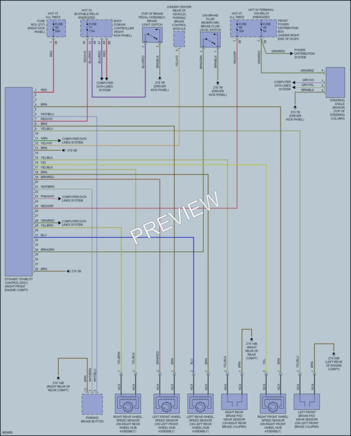 2019 BMW X6M Anti Lock Brakes wiring diagram preview