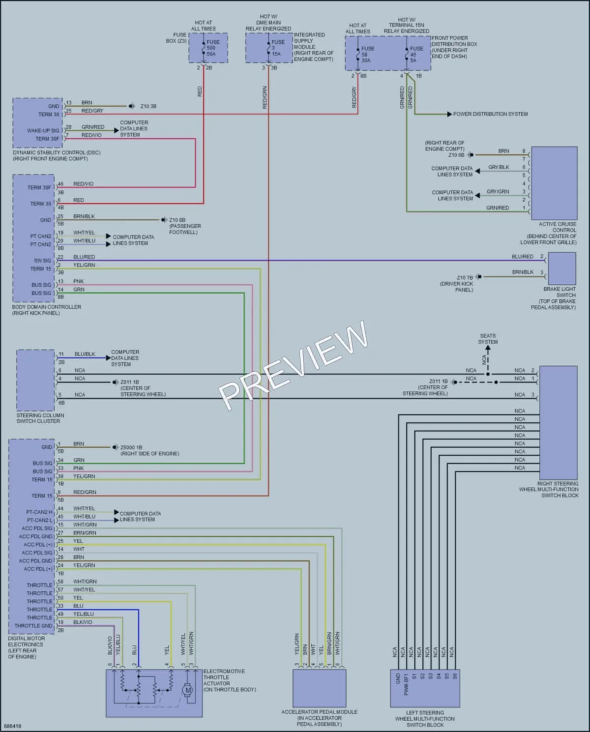 2019 BMW X6M Cruise Control wiring diagram preview