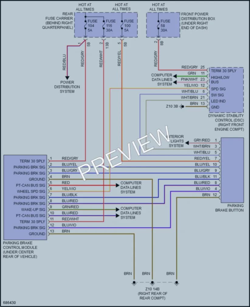 2019 BMW X6M Shift Interlock wiring diagram preview
