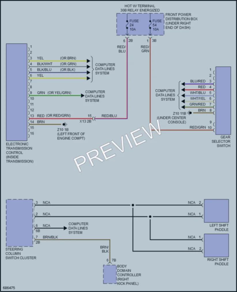 2019 BMW X6M Transmission wiring diagram preview