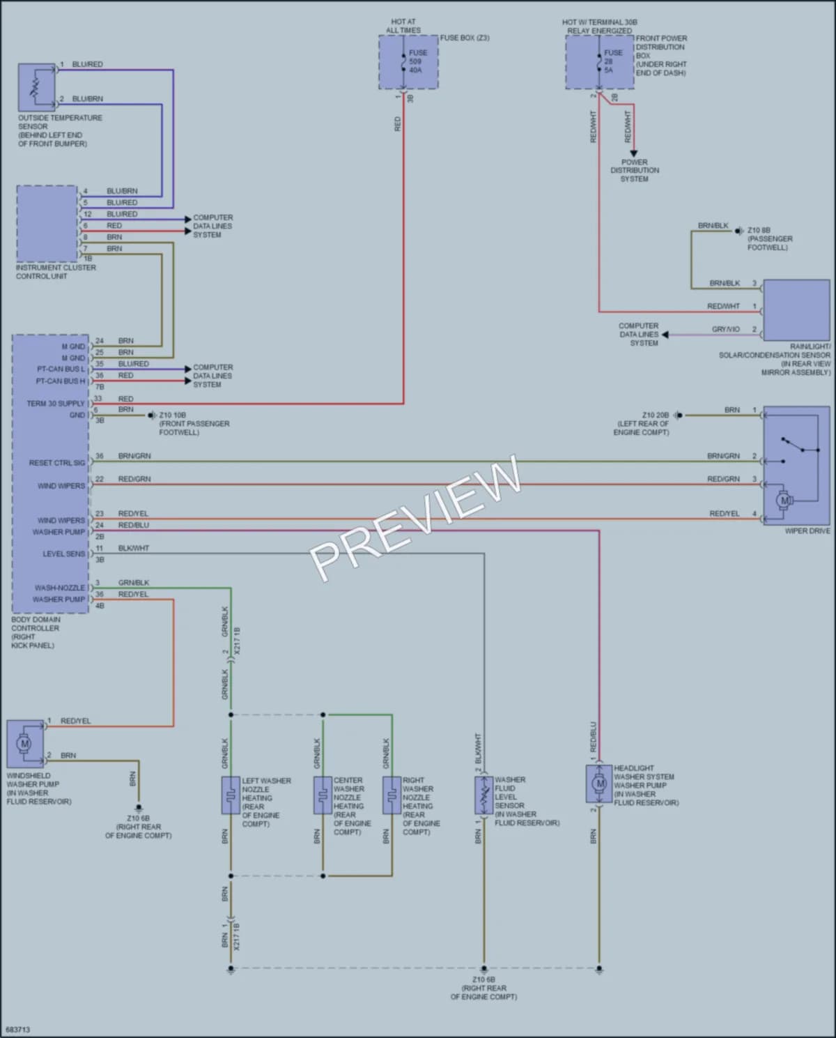 2019 BMW X6M Wiper Washer wiring diagram preview