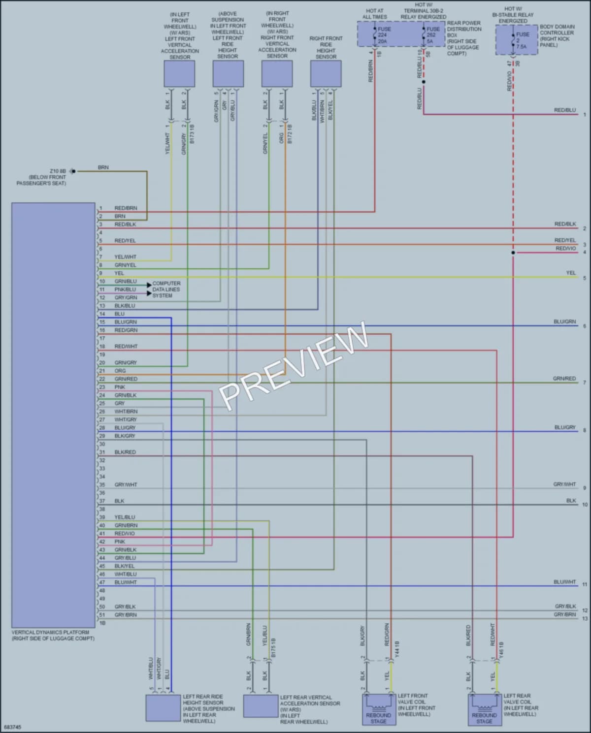 2019 BMW X7 Electronic Suspension wiring diagram preview