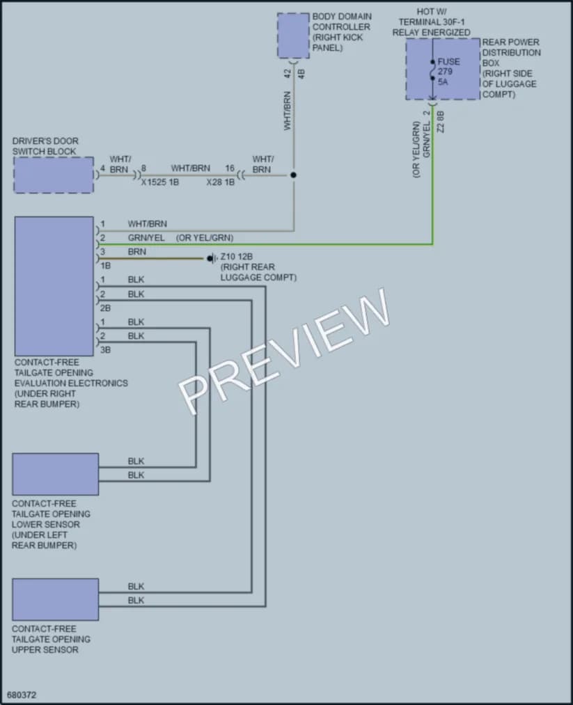 2019 BMW X7 Trunk Tailgate Fuel Door wiring diagram preview