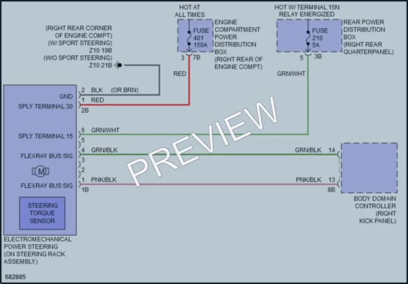 2019 BMW Z4 Electronic Power Steering wiring diagram preview
