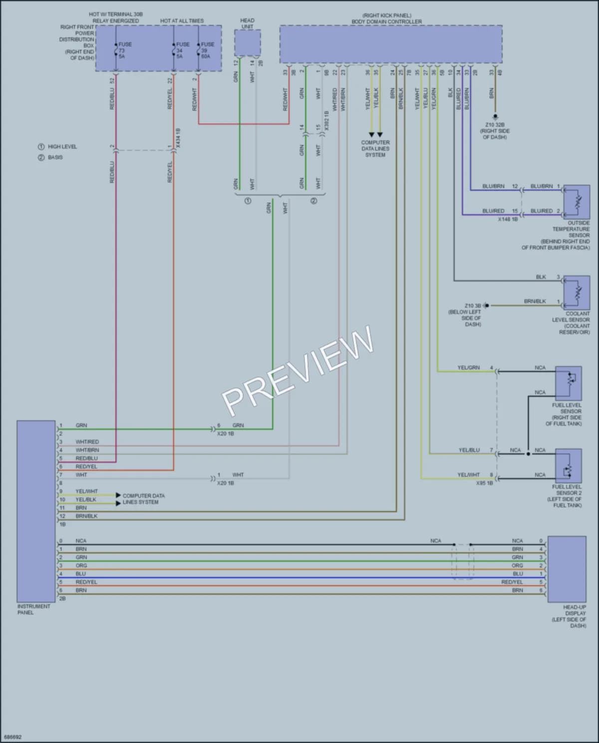 2019 BMW Z4 Instrument Cluster wiring diagram preview