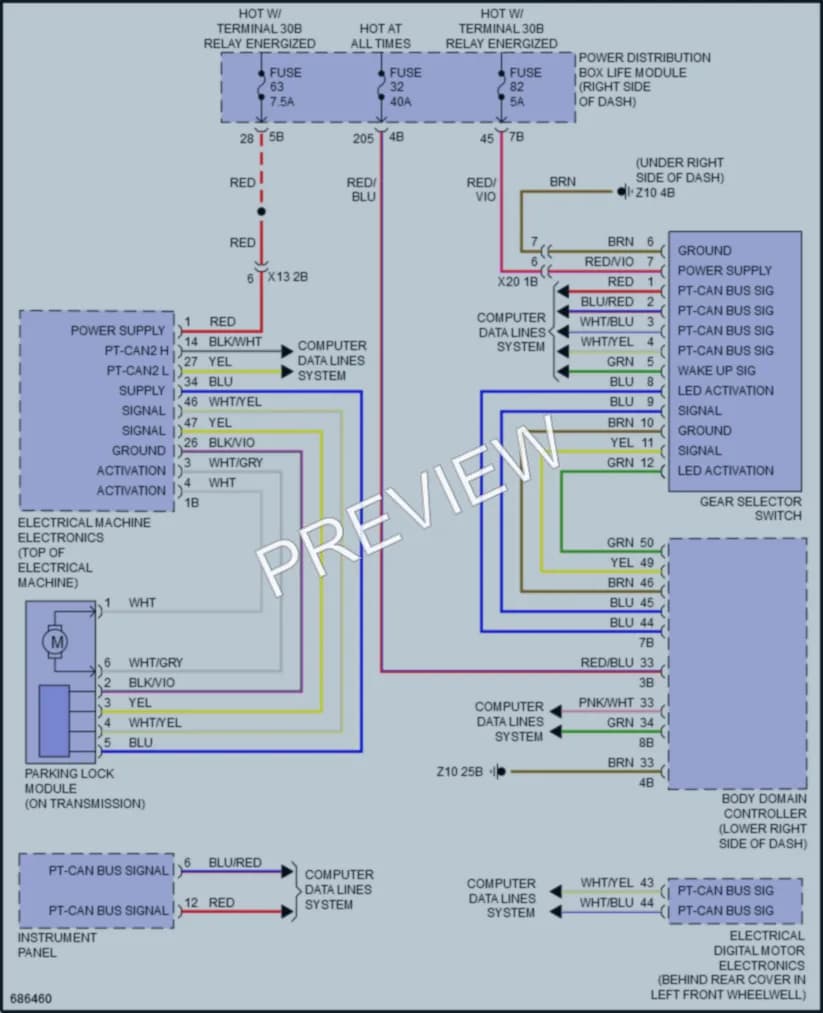2019 BMW i3s Transmission wiring diagram preview