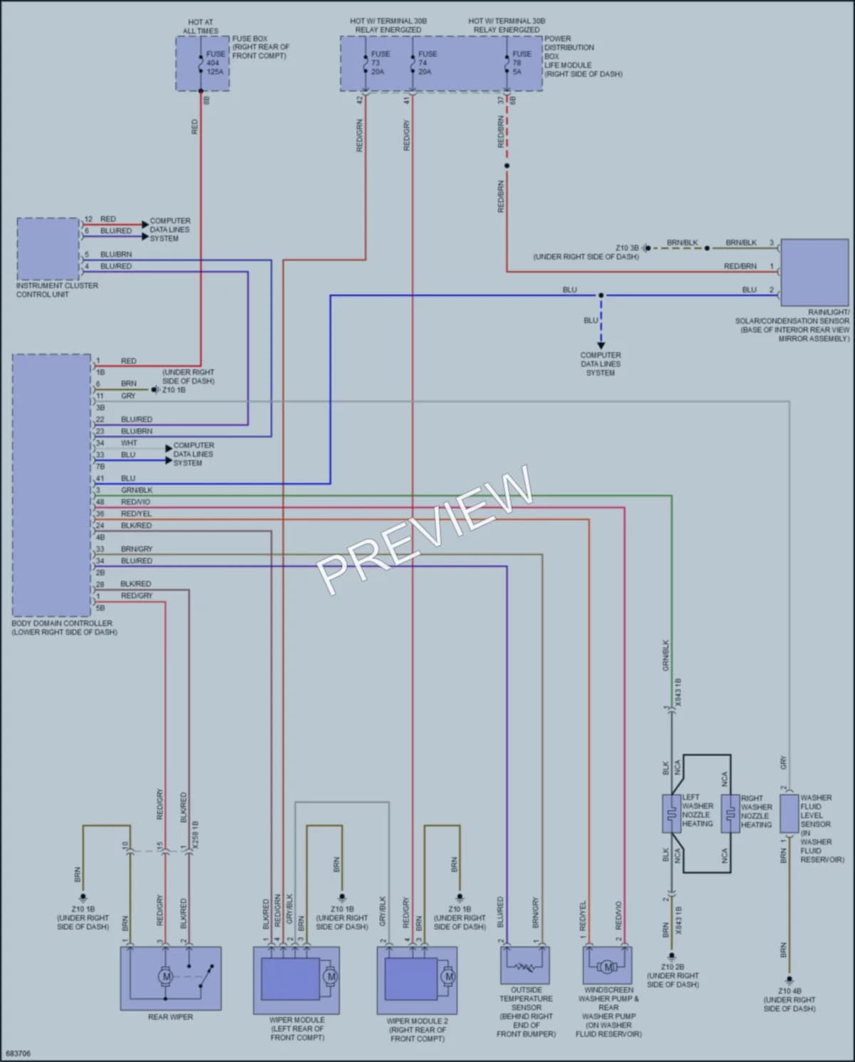 2019 BMW i3s Wiper Washer wiring diagram preview