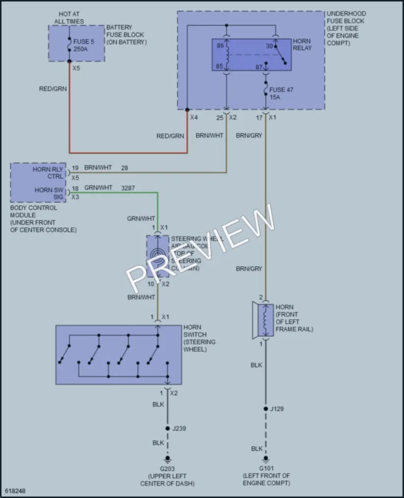 2019 Buick Cascada Horn wiring diagram preview