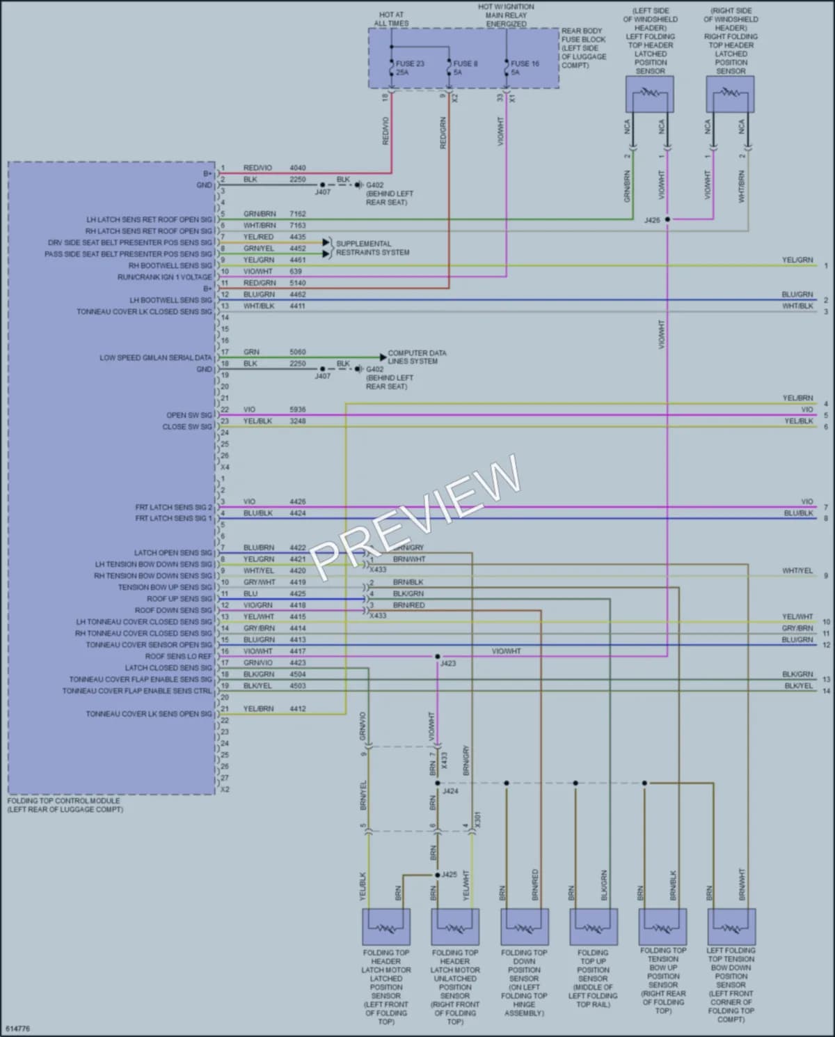 2019 Buick Cascada Power Top Sunroof wiring diagram preview