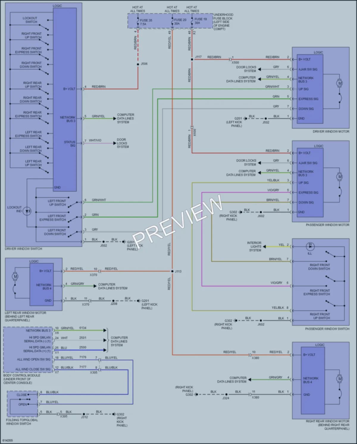 2019 Buick Cascada Power Windows wiring diagram preview