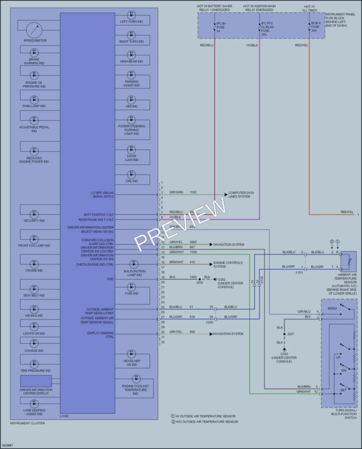 2019 Buick Encore Instrument Cluster wiring diagram preview