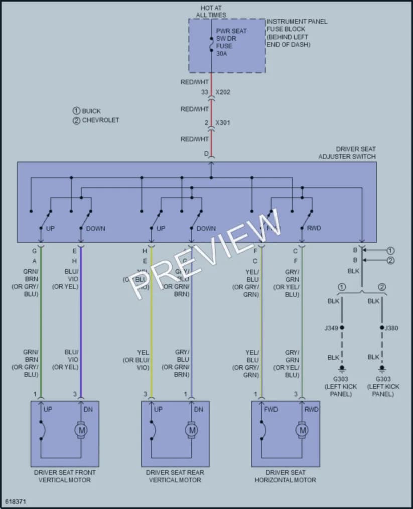 2019 Buick Encore Power Seats wiring diagram preview