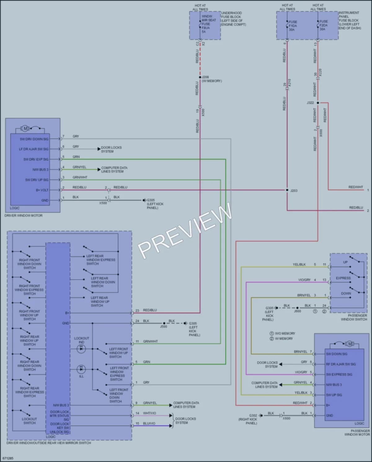 2019 Buick LaCrosse Power Windows wiring diagram preview
