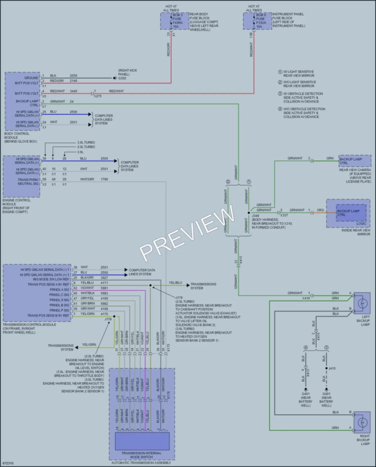 2019 Cadillac ATS Exterior Lights wiring diagram preview