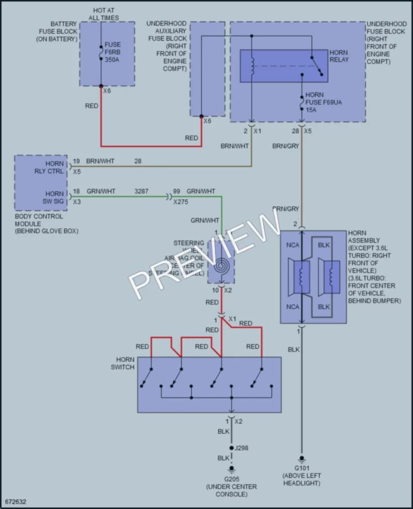 2019 Cadillac ATS Horn wiring diagram preview