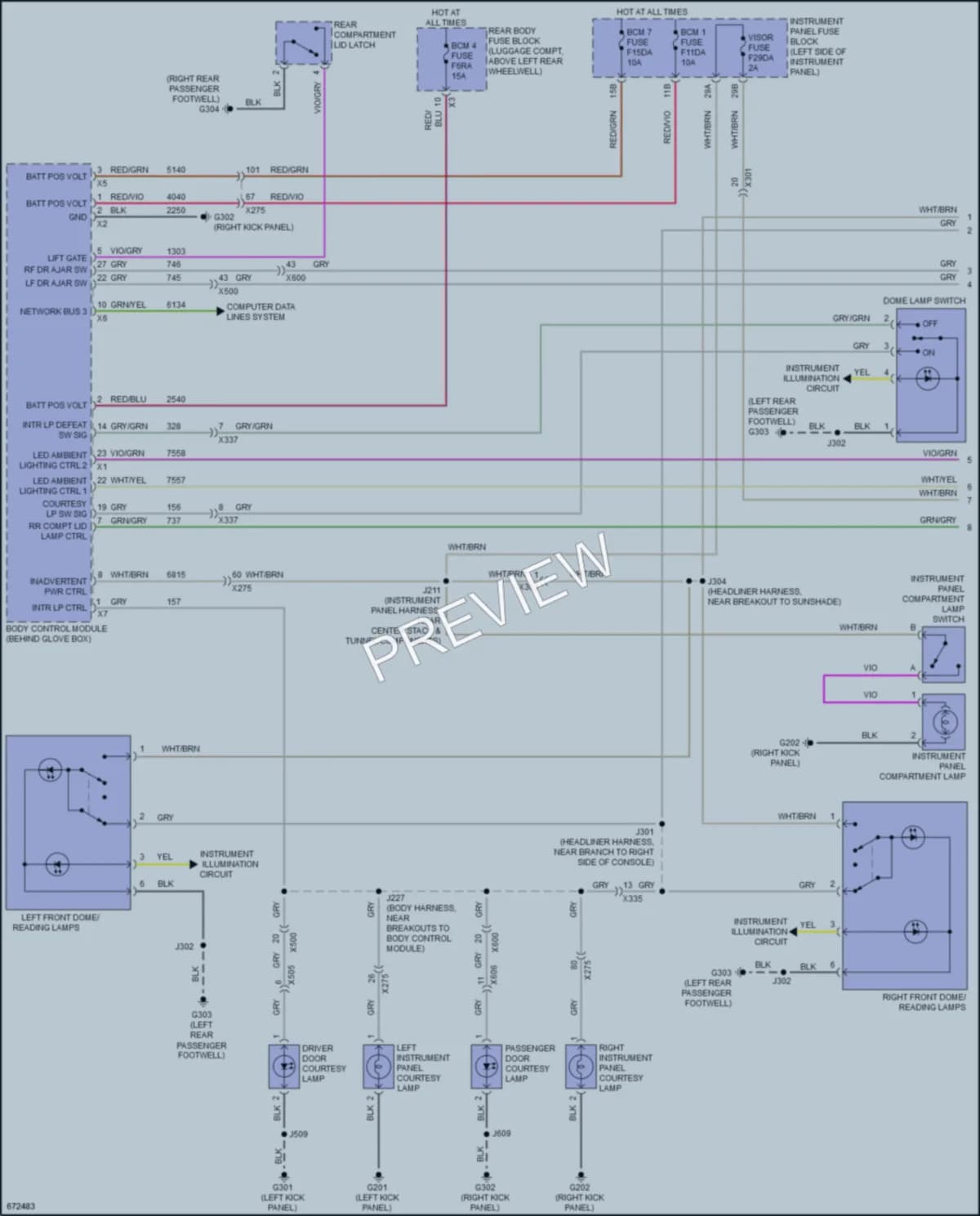 2019 Cadillac ATS Interior Lights wiring diagram preview