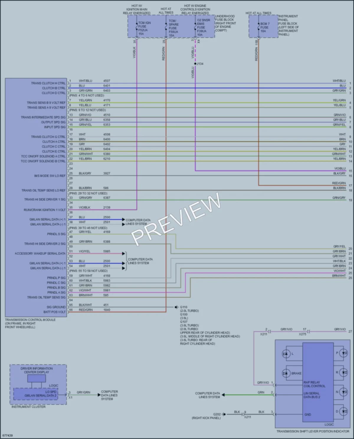 2019 Cadillac ATS Transmission wiring diagram preview