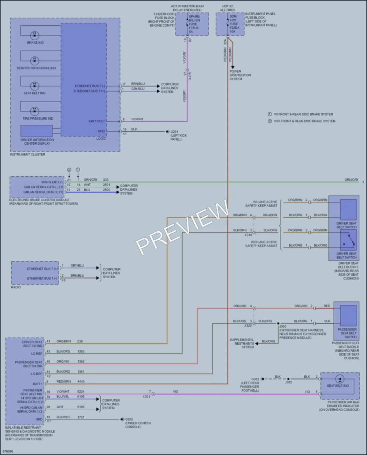 2019 Cadillac ATSV Warning Systems wiring diagram preview