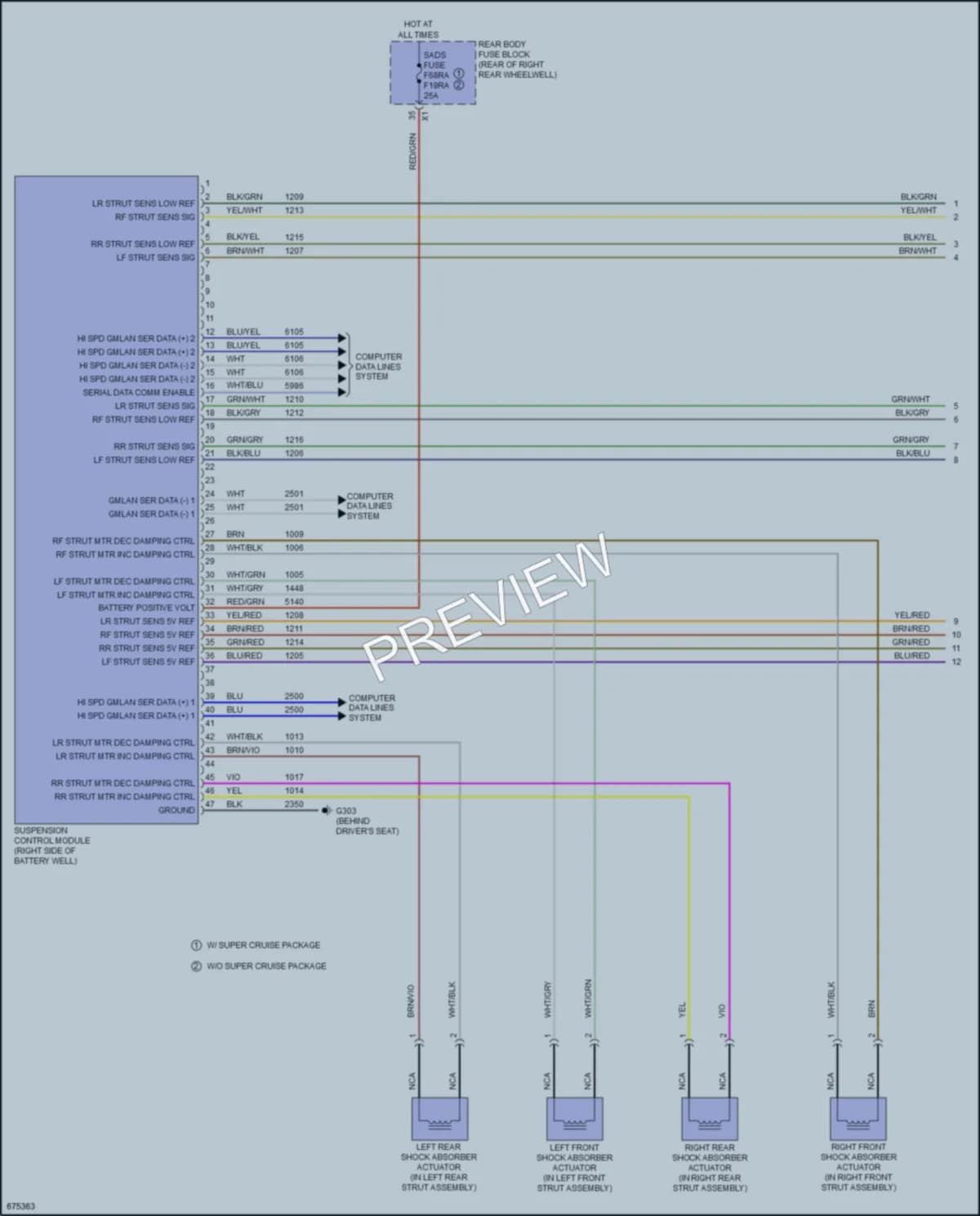 2019 Cadillac CT6 Electronic Suspension wiring diagram preview