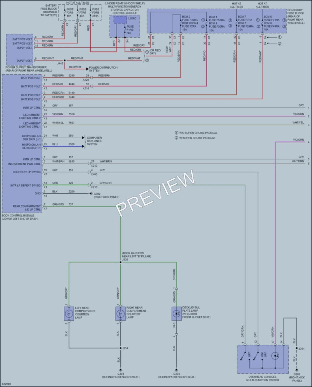 2019 Cadillac CT6 Interior Lights wiring diagram preview
