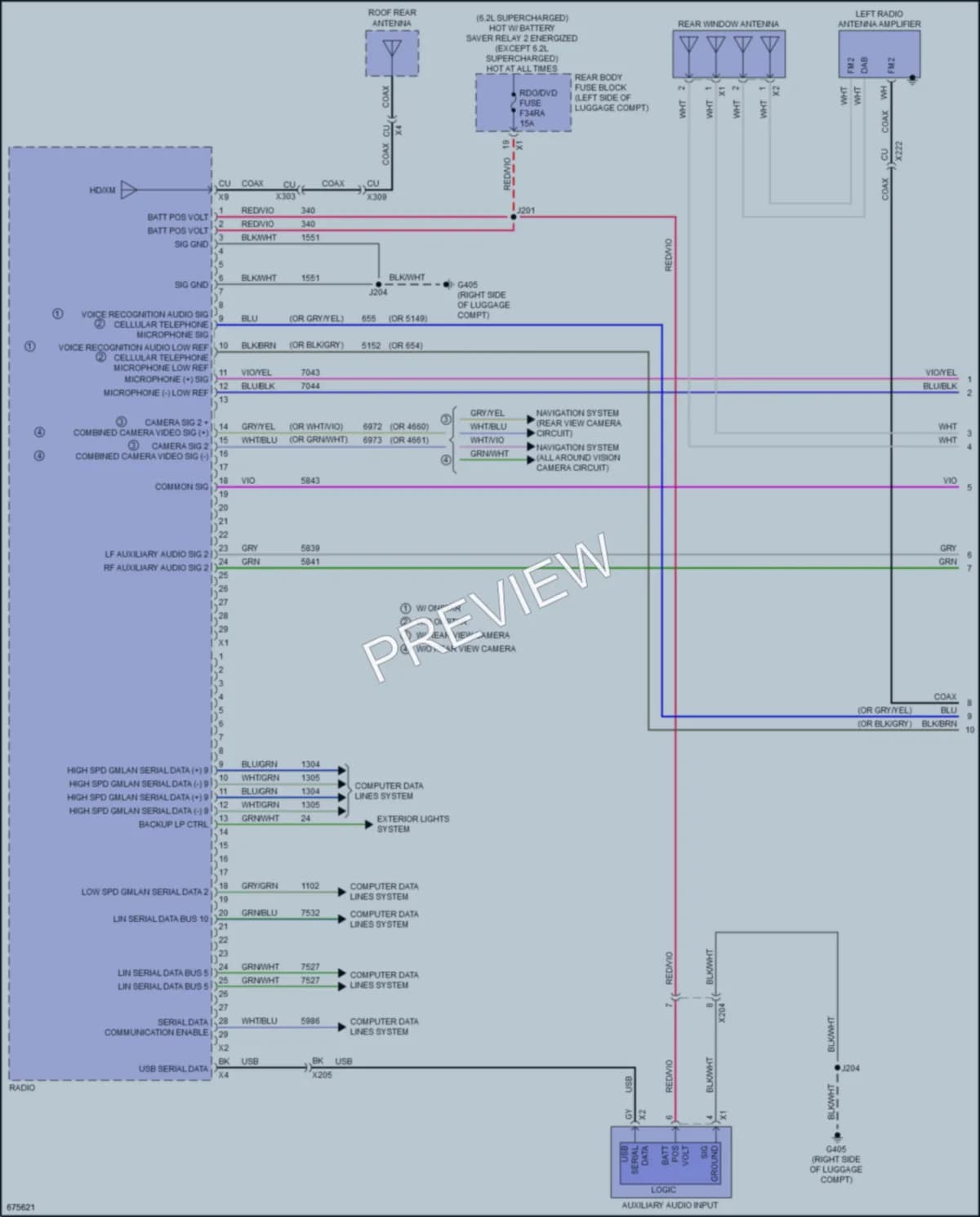 2019 Cadillac CTSV Radio wiring diagram preview