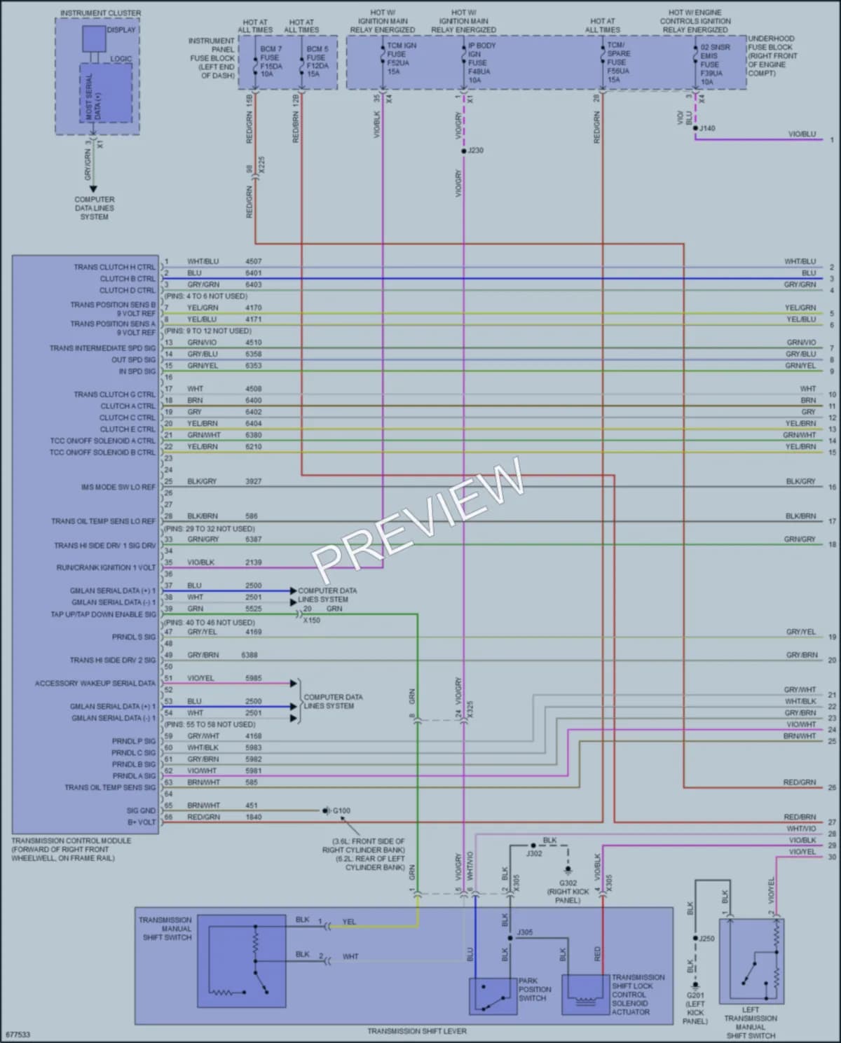 2019 Cadillac CTSV Transmission wiring diagram preview