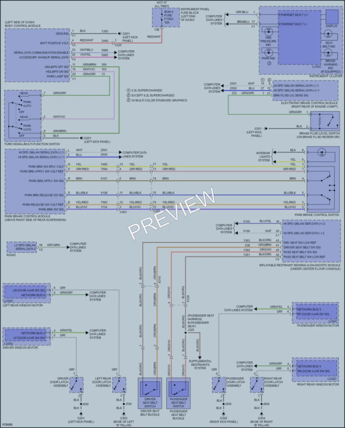2019 Cadillac CTSV Warning Systems wiring diagram preview