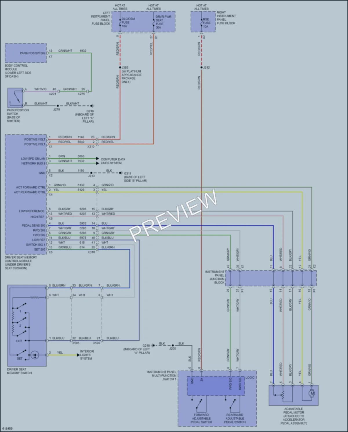 2019 Cadillac EscaladeESV Memory Systems wiring diagram preview