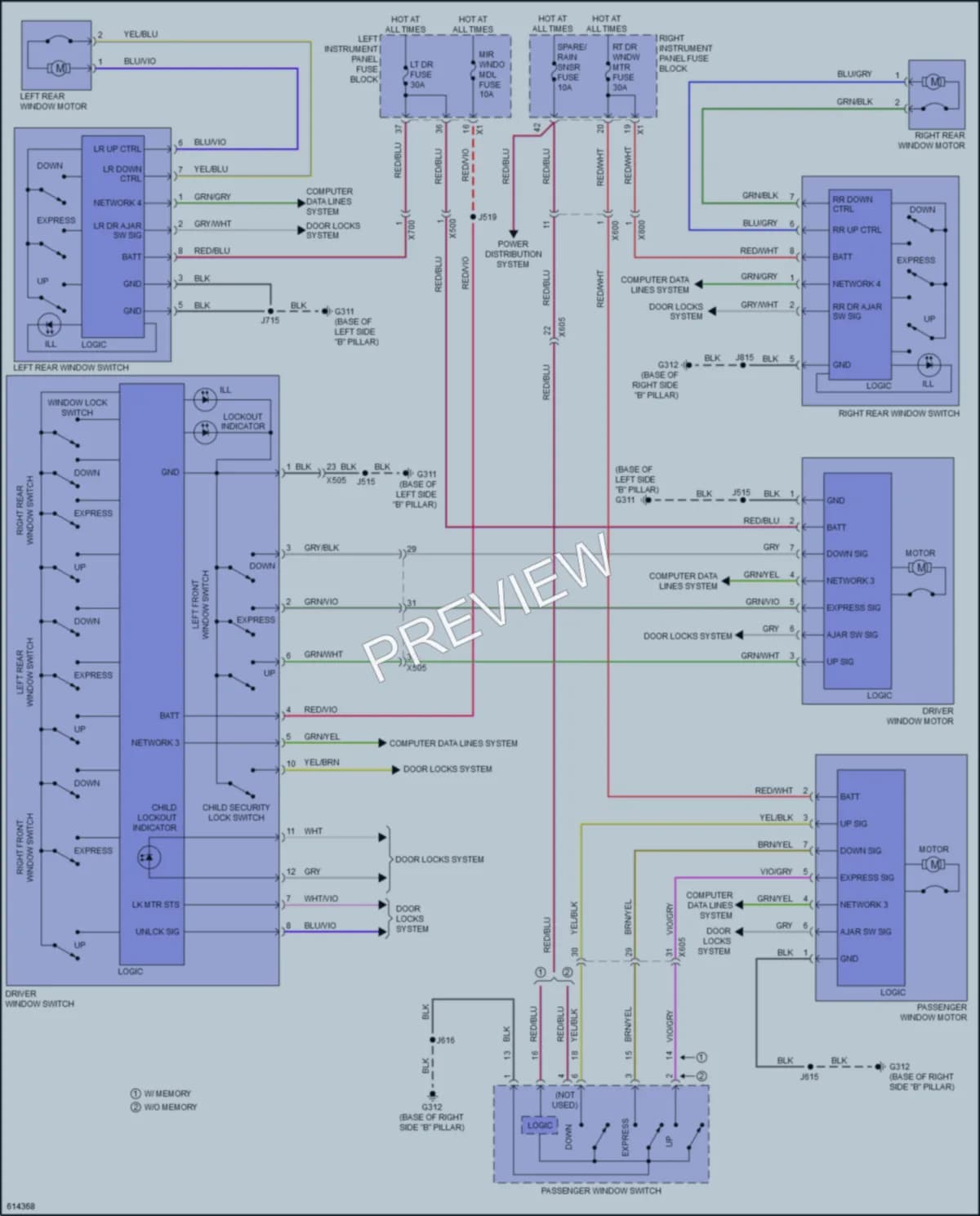 2019 Cadillac EscaladeESV Power Windows wiring diagram preview