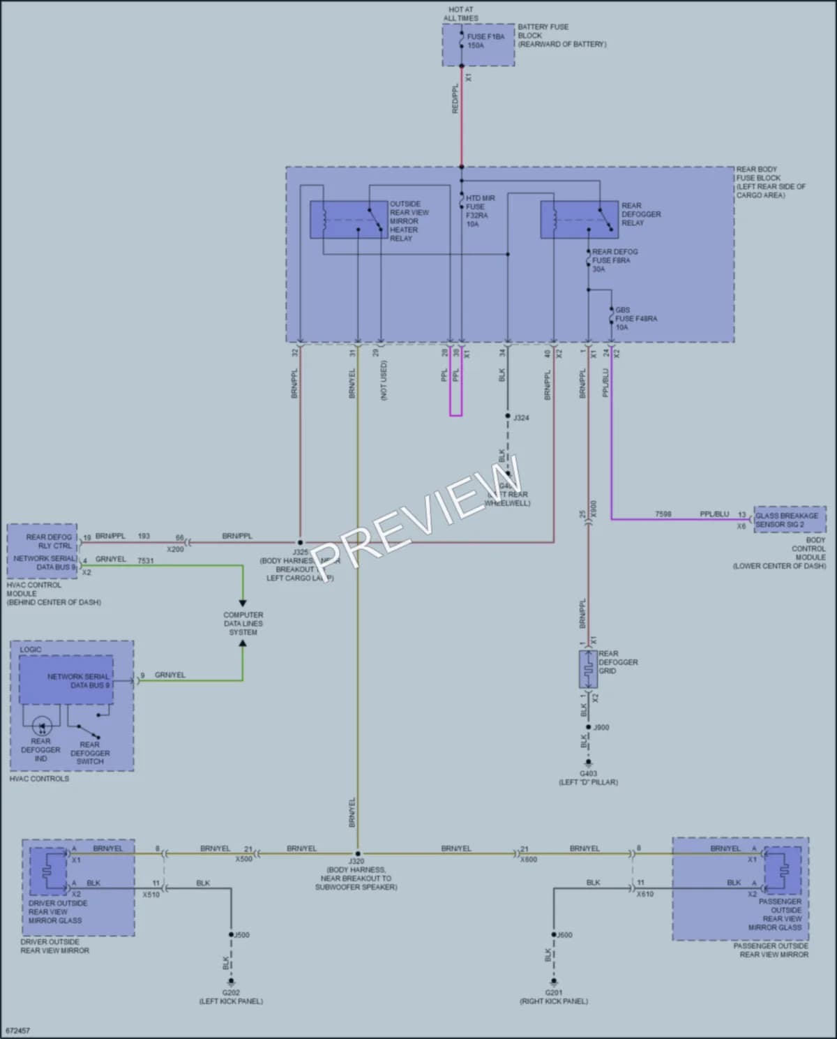 2019 Cadillac XT5 Defoggers wiring diagram preview