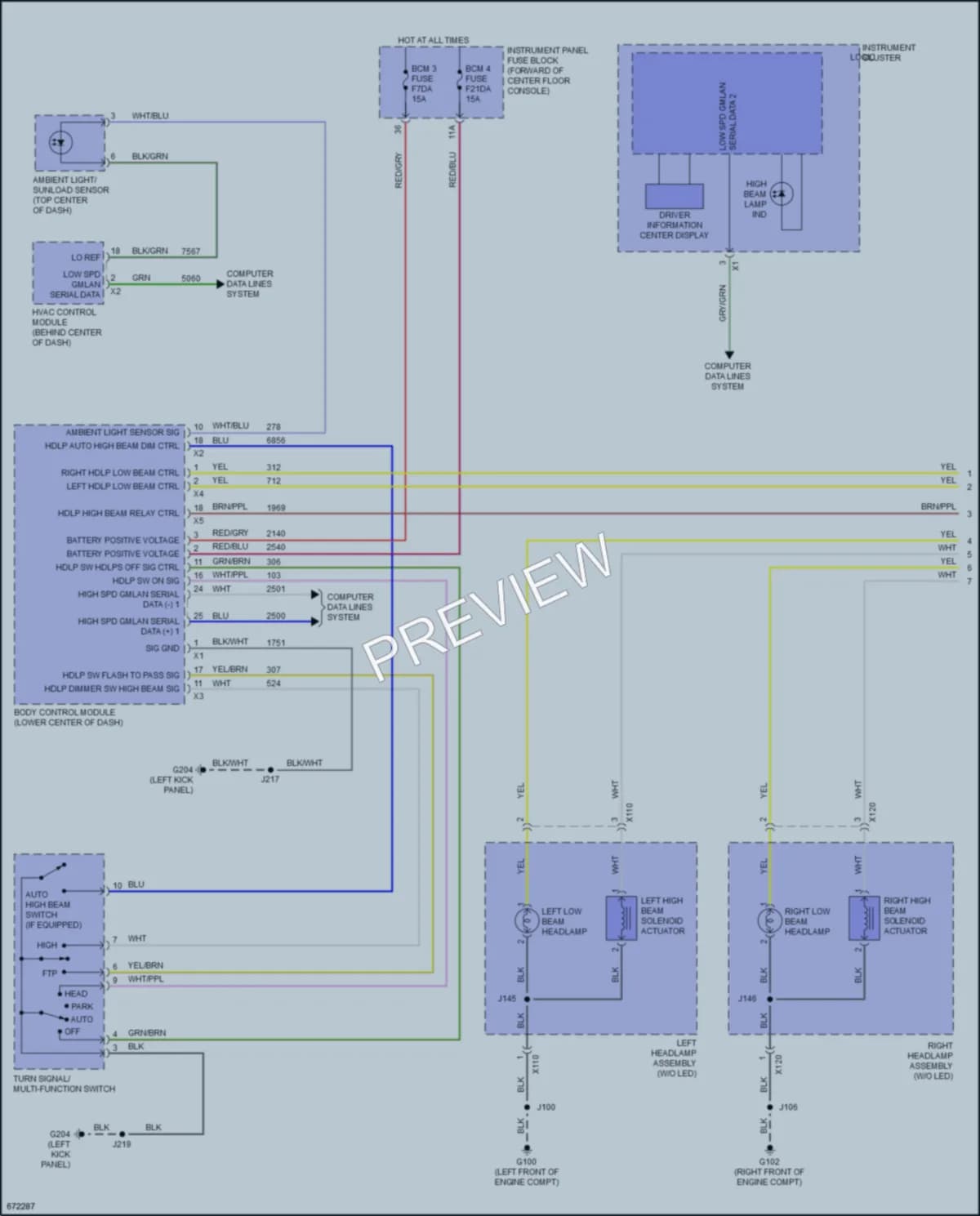 2019 Cadillac XT5 Headlights wiring diagram preview
