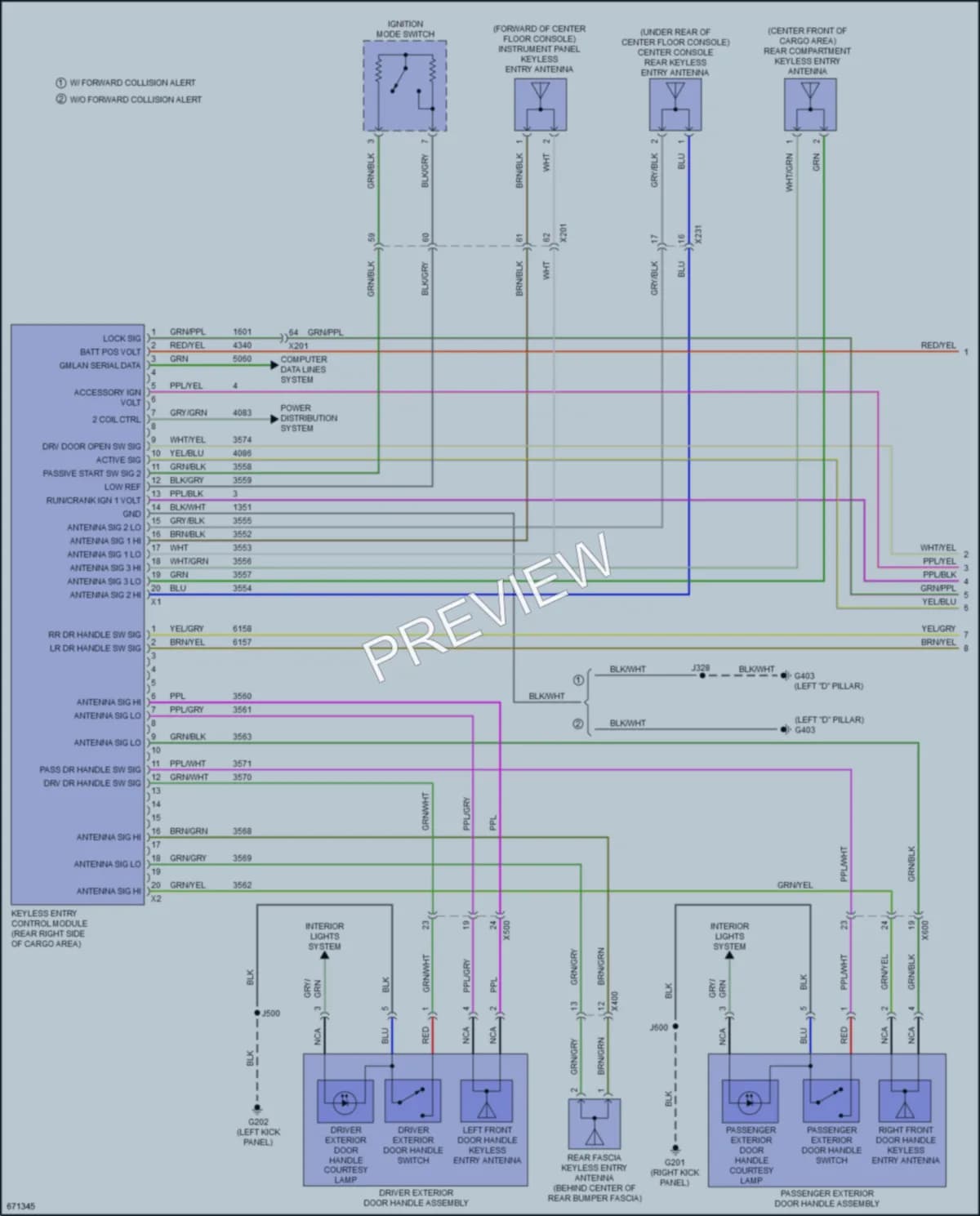 2019 Cadillac XT5 Power Door Locks wiring diagram preview