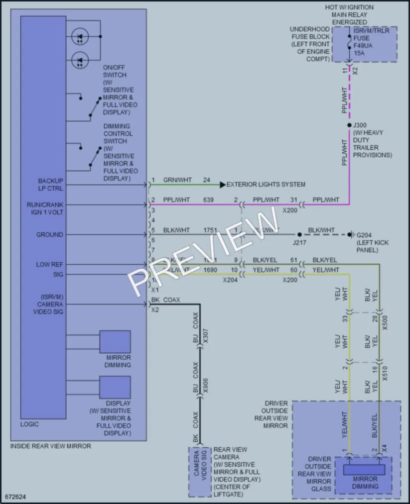 2019 Cadillac XT5 Power Mirrors wiring diagram preview