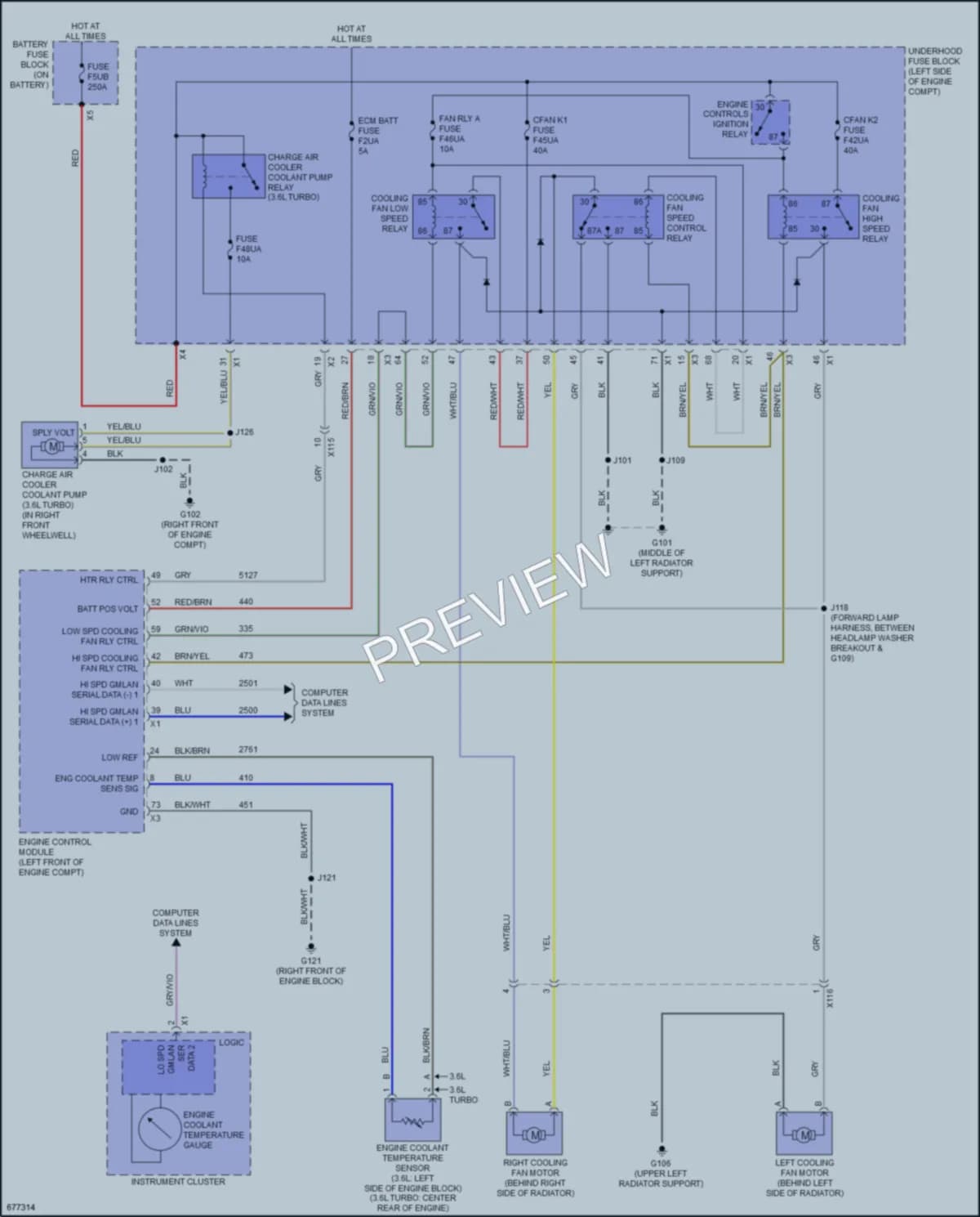 2019 Cadillac XTS Cooling Fan wiring diagram preview