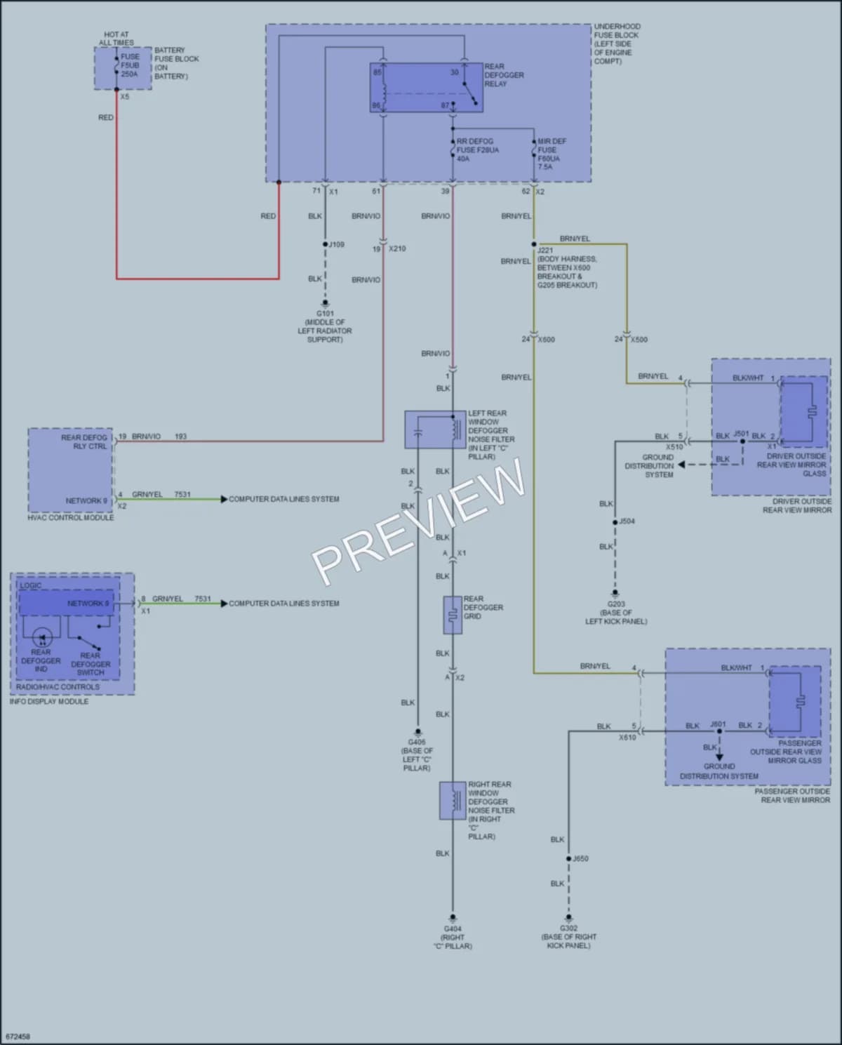 2019 Cadillac XTS Defoggers wiring diagram preview
