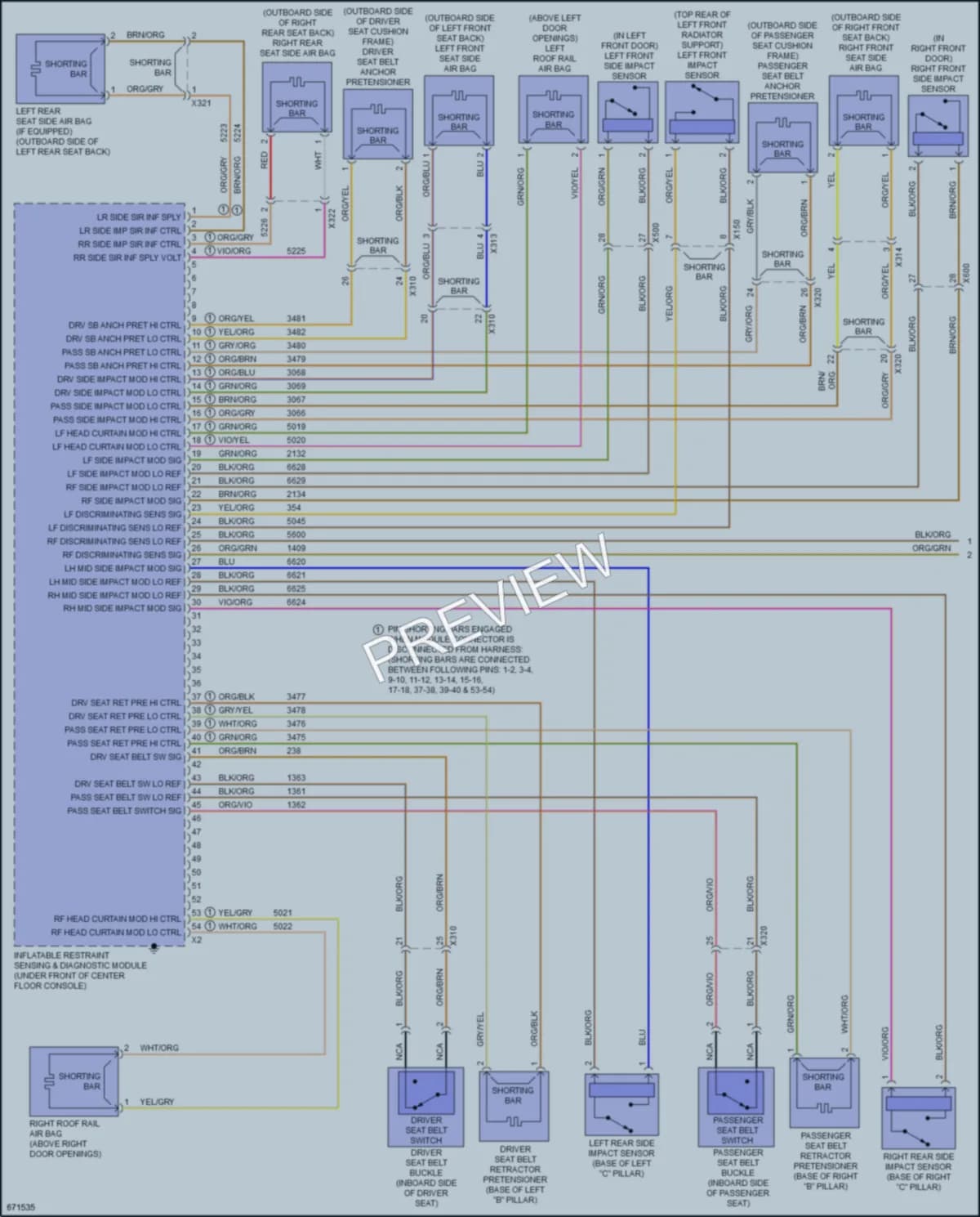 2019 Cadillac XTS Supplemental Restraints wiring diagram preview