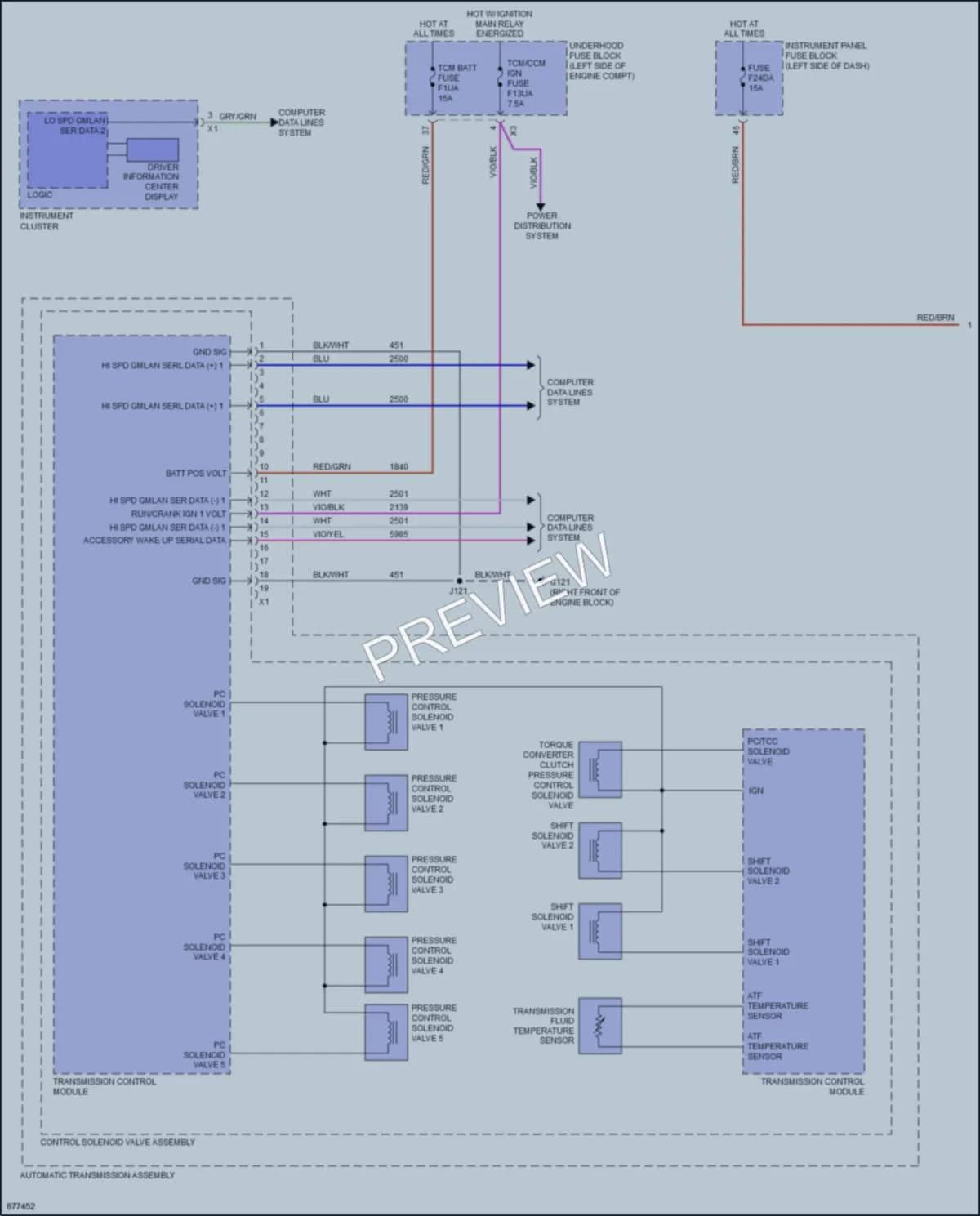 2019 Cadillac XTS Transmission wiring diagram preview