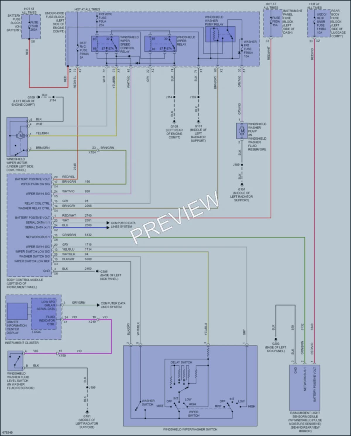 2019 Cadillac XTS Wiper Washer wiring diagram preview