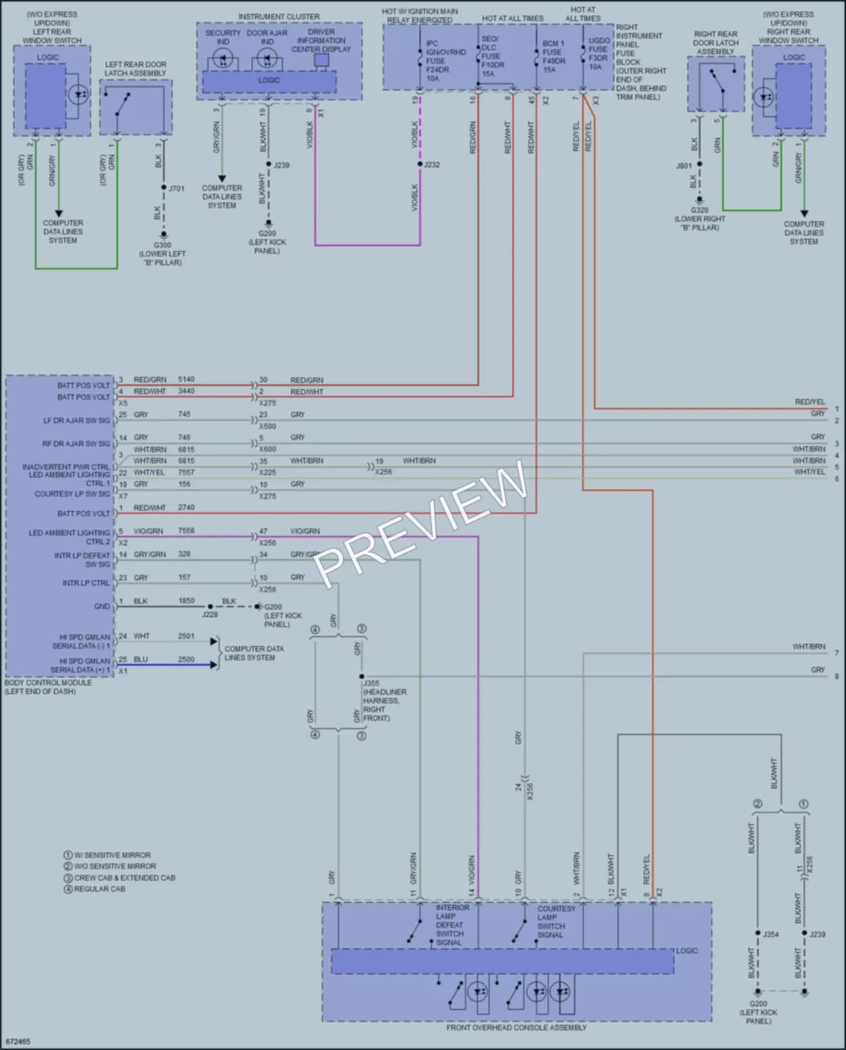 2019 Chevrolet 1500Silverado Interior Lights wiring diagram preview