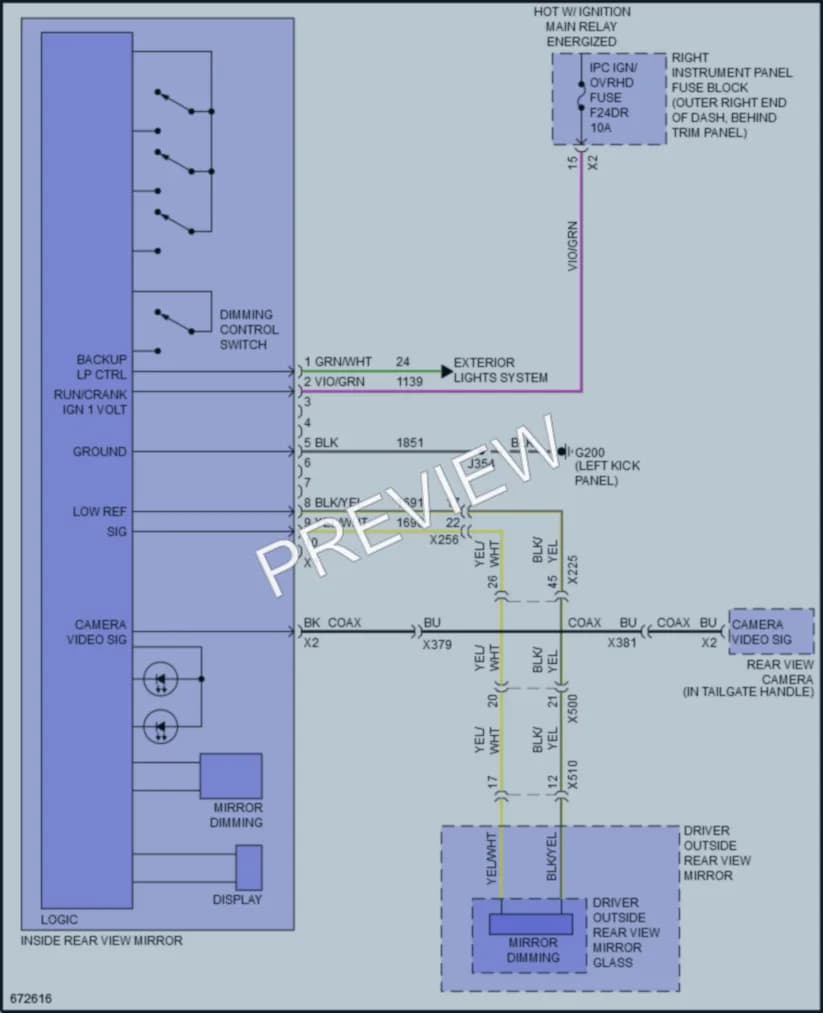 2019 Chevrolet 1500Silverado Power Mirrors wiring diagram preview