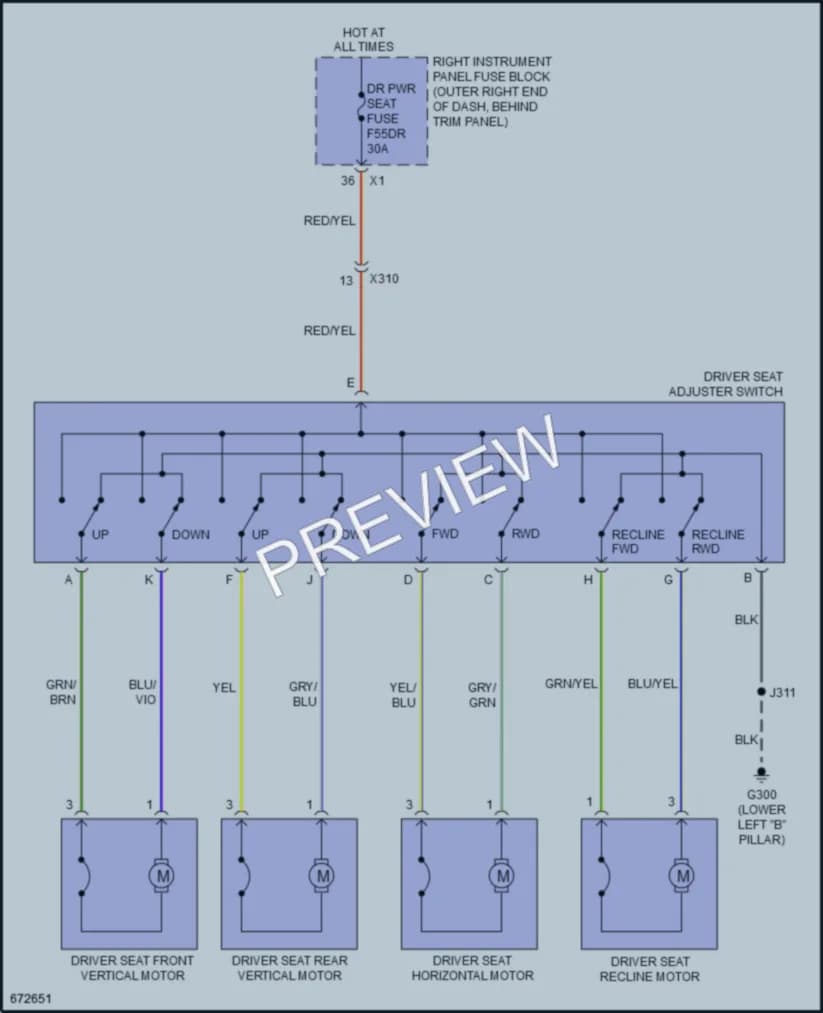 2019 Chevrolet 1500Silverado Power Seats wiring diagram preview
