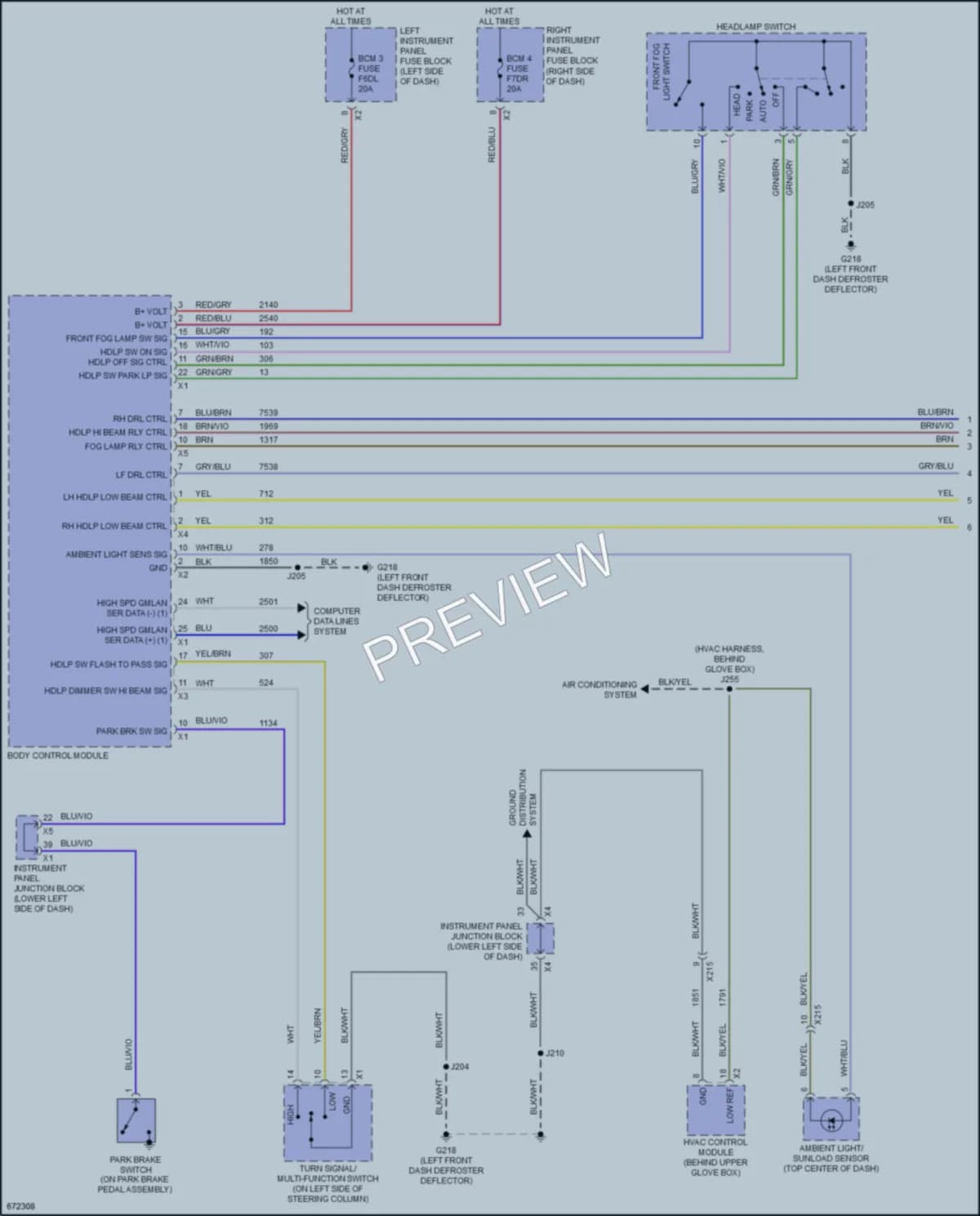 2019 Chevrolet 1500SilveradoLD Headlights wiring diagram preview