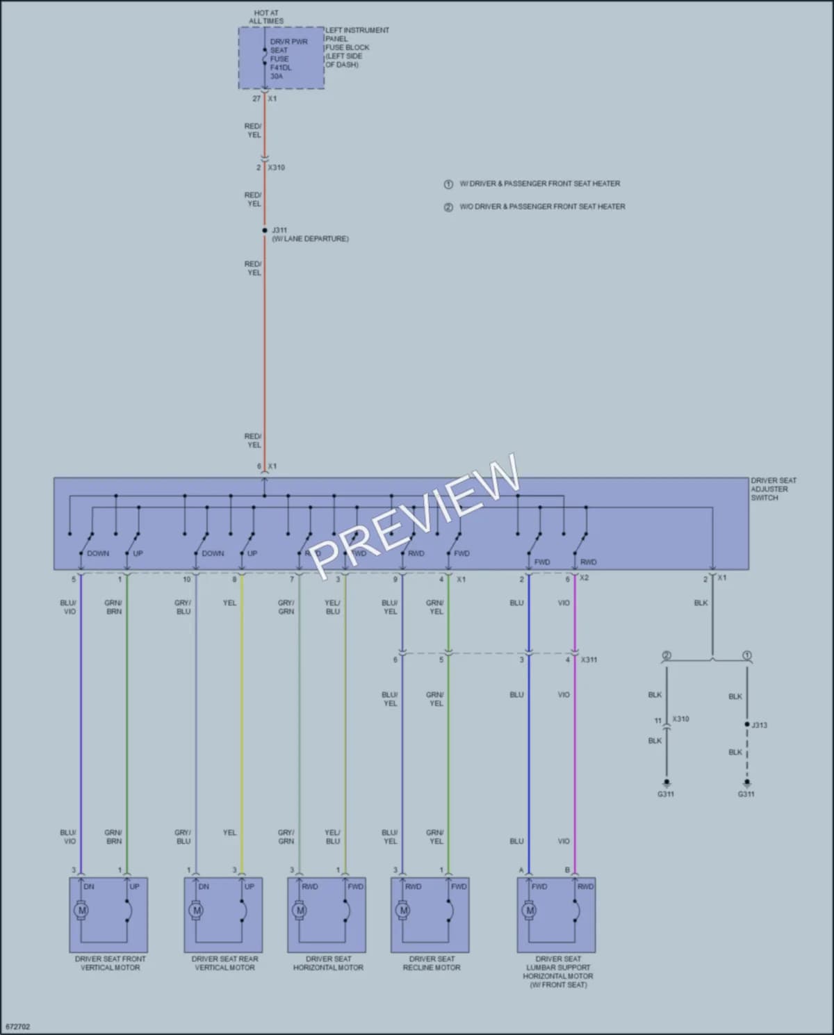 2019 Chevrolet 1500SilveradoLD Power Seats wiring diagram preview