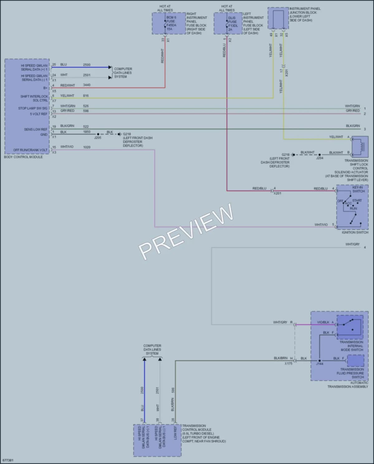 2019 Chevrolet 1500SilveradoLD Shift Interlock wiring diagram preview